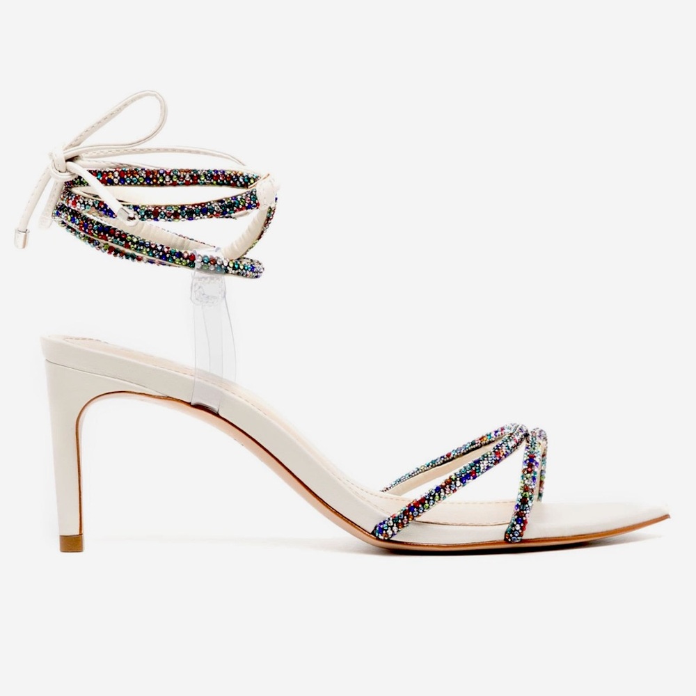 Schultz 80mm crystal embellished sandal